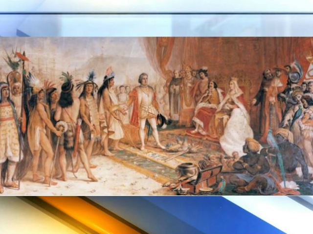 640x479 Petition Urges Notre Dame To Remove Christopher Columbus Murals - University Of Notre Dame Painting