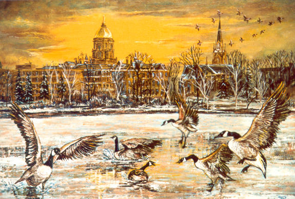 575x388 The Spirit Of Notre Dame - University Of Notre Dame Painting