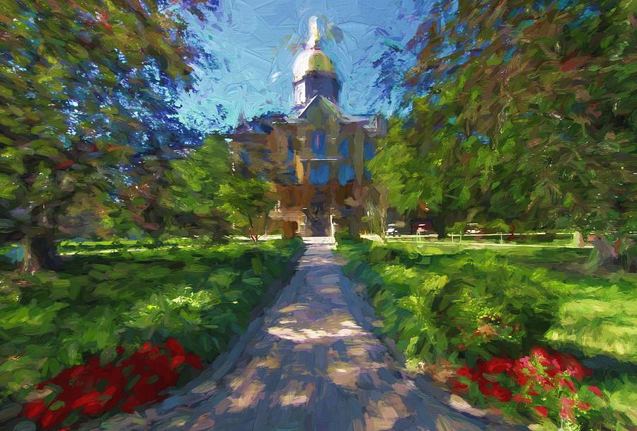 900x609 The University Of Notre Dame Painting By Dan Sproul - University Of Notre Dame Painting