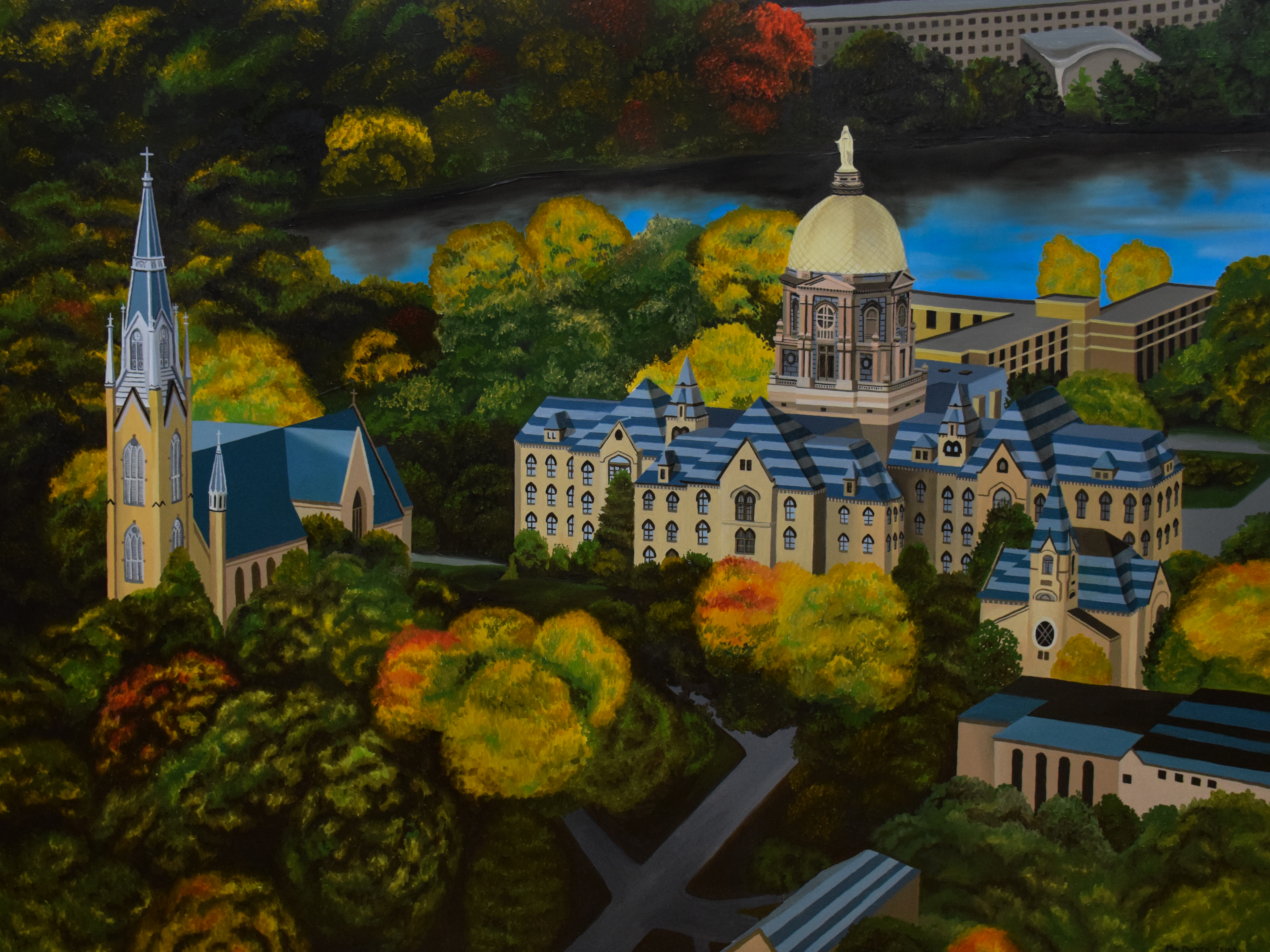 4701x3526 Notre Dame Paintings Created By Megdwyer8 Based On Art - University Of Notre Dame Painting