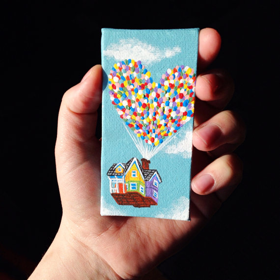 570x570 Love Lifts Us Up 2x4 Acrylic Painting For Sale On Etsy - Up House Painting