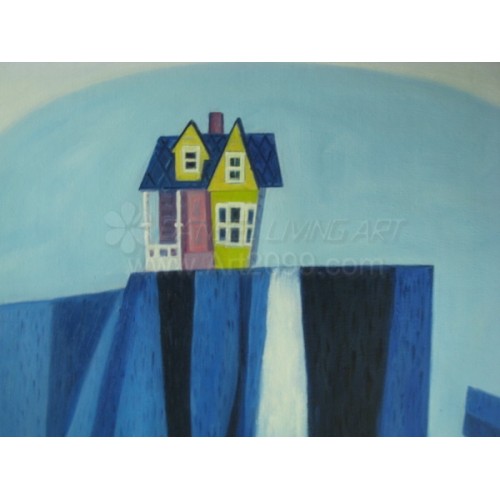 500x500 Print Painting On Canvasmovie.up Dream House.paradise Falls - Up House Painting