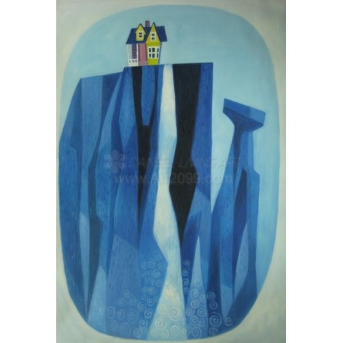 500x500 Print Painting On Canvasmovie.up Dream House.paradise Falls - Up Movie Painting