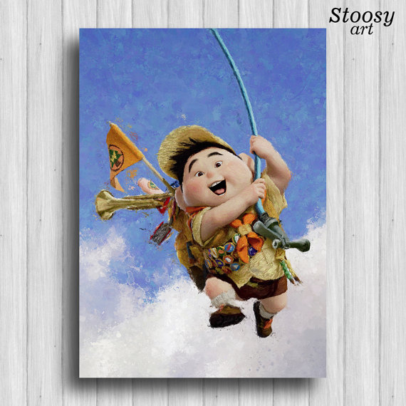 570x570 Up Painting Russell Up Movie Art Up Print Disney Decor - Up Movie Painting