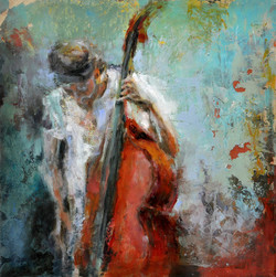 250x251 Double Bass Paintings - Upright Bass Painting