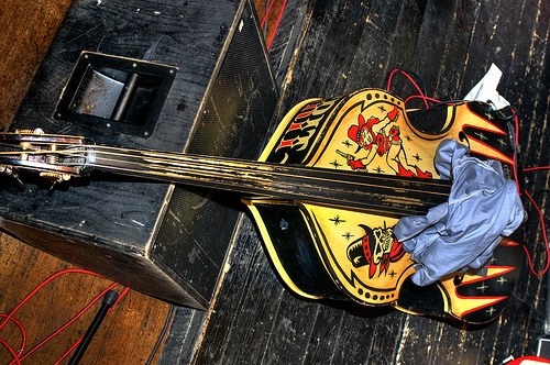 500x332 Little Man Kurt's Bass, As Painted Up By Vince Ray - Upright Bass Painting