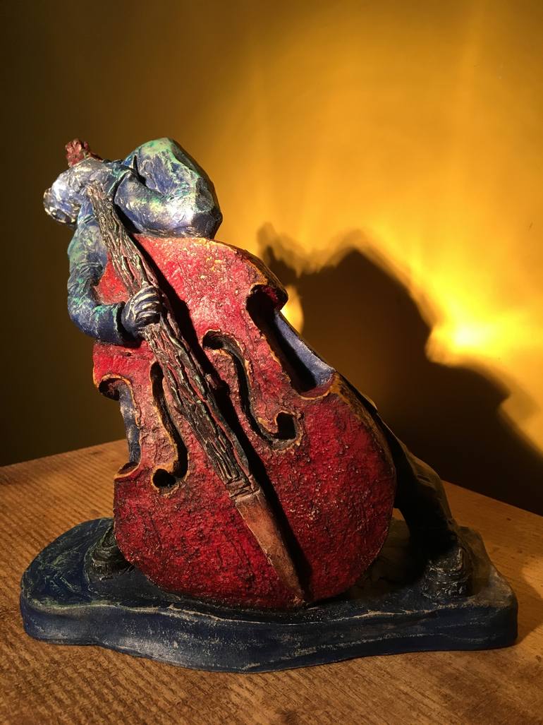 770x1027 Saatchi Art Rockabilly Bass Sculpture By John Blake - Upright Bass Painting