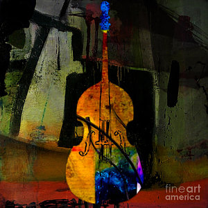300x300 Upright Bass Art Fine Art America - Upright Bass Painting