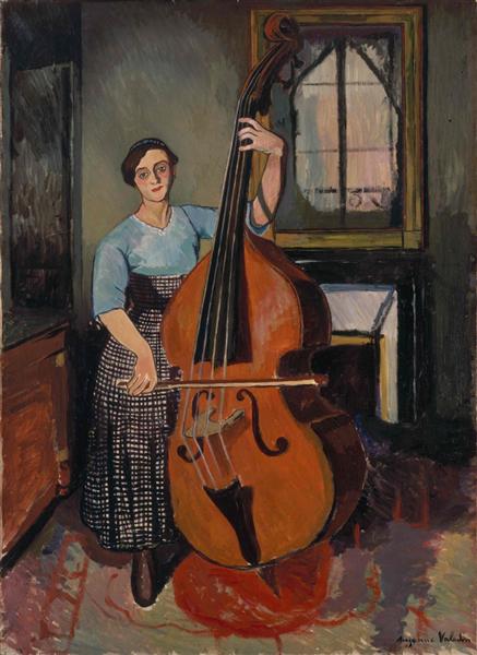 437x600 Woman With A Double Bass, 1908 - Upright Bass Painting