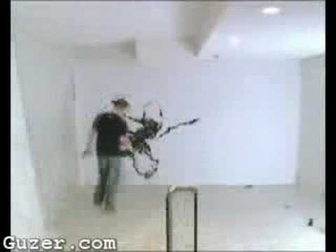 480x360 Bruce Lee Wall Painting By Hand (Amazing) - Upside Down Bruce Lee Painting