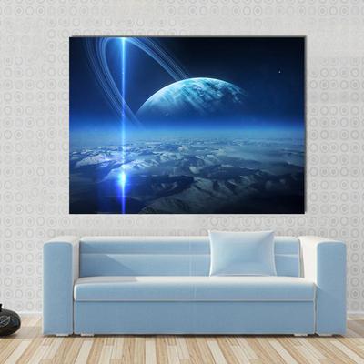400x400 View Of Uranus From Titania Multi Panel Canvas Wall Art - Uranus Painting