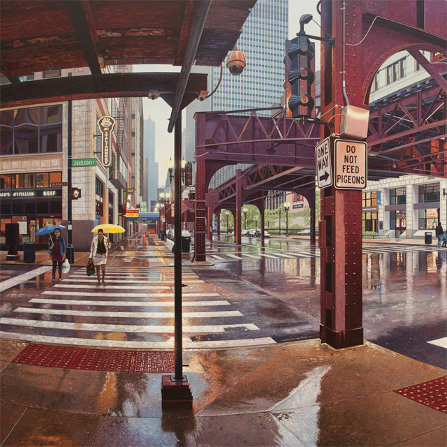 640x640 Realistic Urban Landscape Paintings Of Chicago And New York By - Urban Landscape Painting