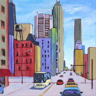 324x324 Daily Painting, Contemporary Urban Landscape - Urban Landscape Painting