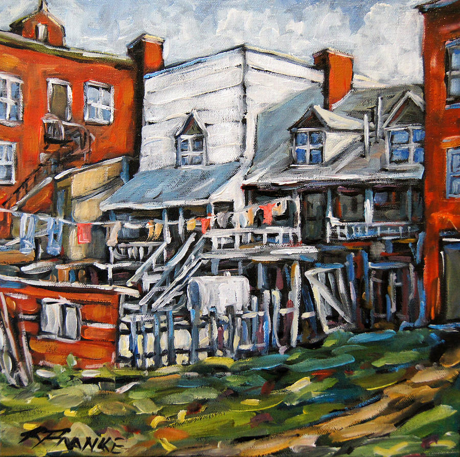 900x894 Montreal Griffintown Urban Scene Les Miserables By Prankearts - Urban Painting