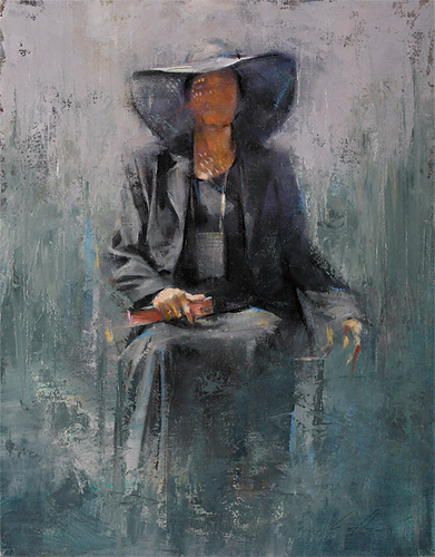 391x500 Painting Women Of Skid Row Study No. 1 (Original Art By Carl - Urban Painting