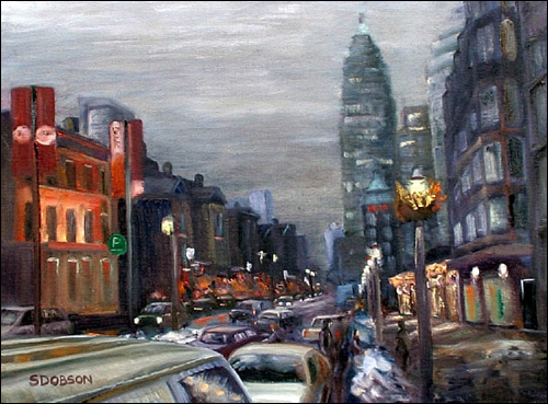 500x369 Stephen Dobson Captivating Urban Paintings In Oil - Urban Painting