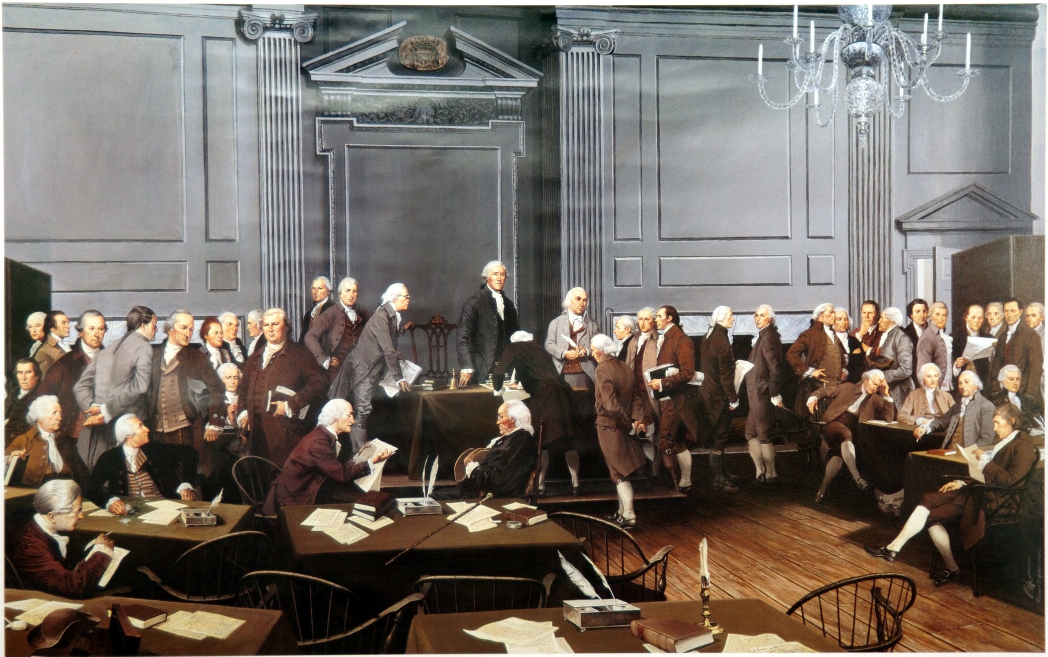 2111x1324 Signing Of The Constitution By Louis S. Glanzman Teaching - Us Constitution Painting
