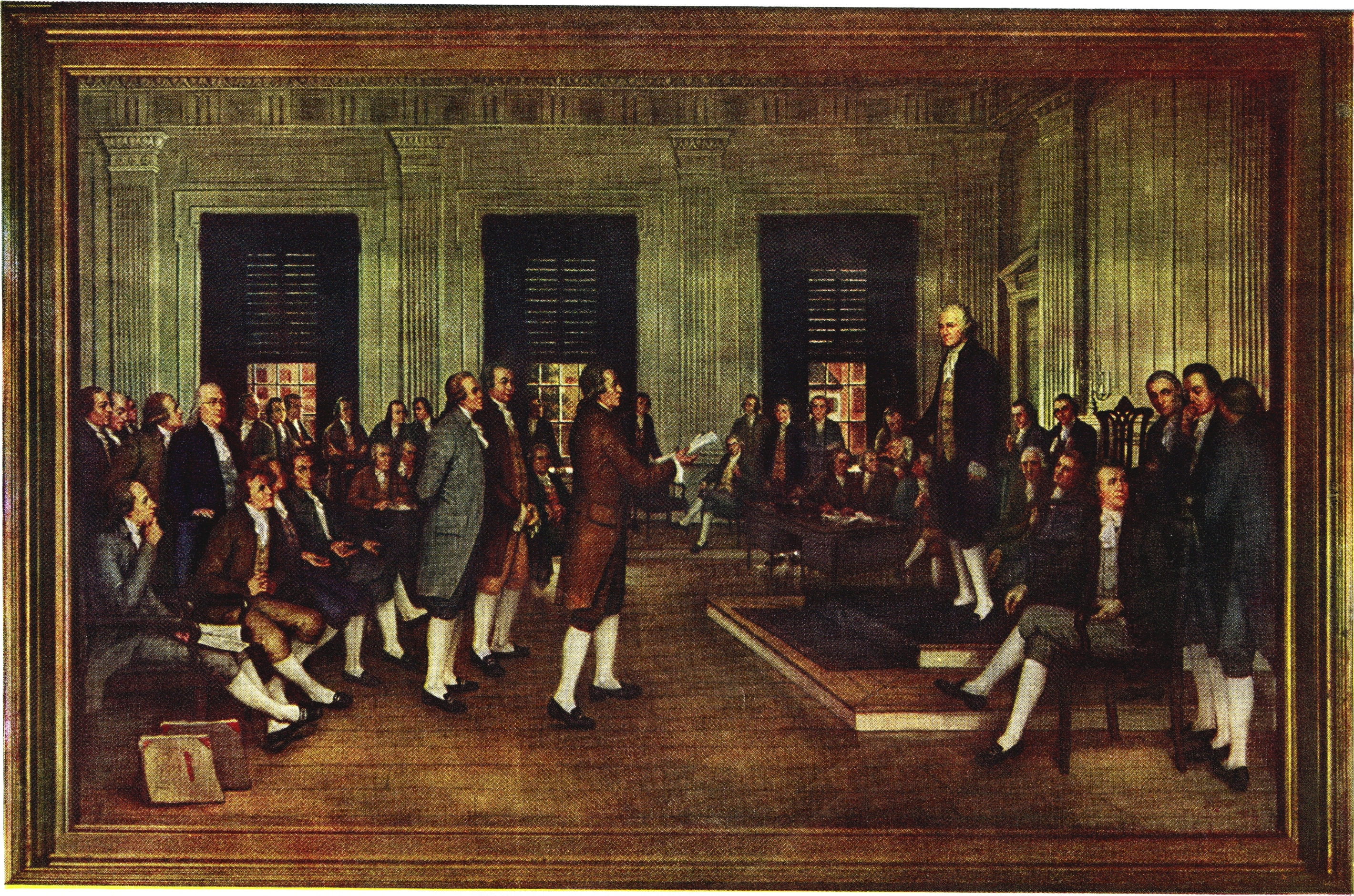2840x1880 The Adoption Of The U.s. Constitution In Congress - Us Constitution Painting