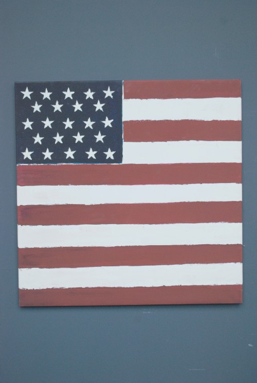 500x745 American Flag Painting 80x80 Cm - Us Flag Painting
