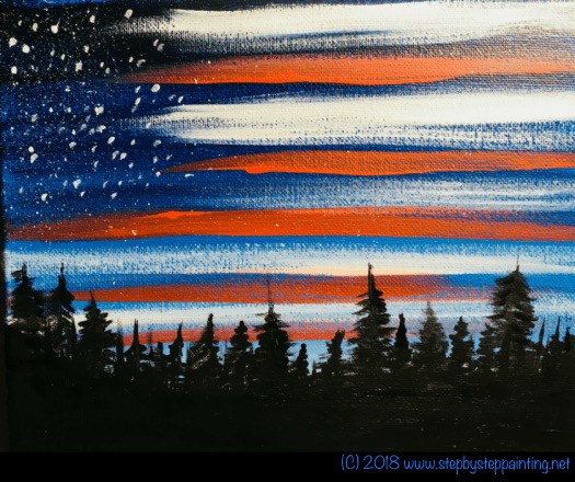 525x440 How To Paint American Flag Sky - Us Flag Painting