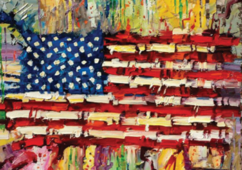 350x246 The Story Of Pat's American Flag Paintings Pat Matthews - Us Flag Painting