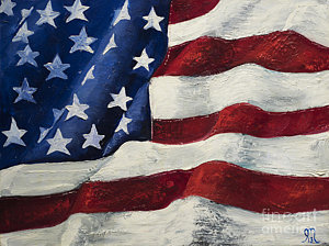 300x224 American Flag Paintings Fine Art America - Us Flag Painting