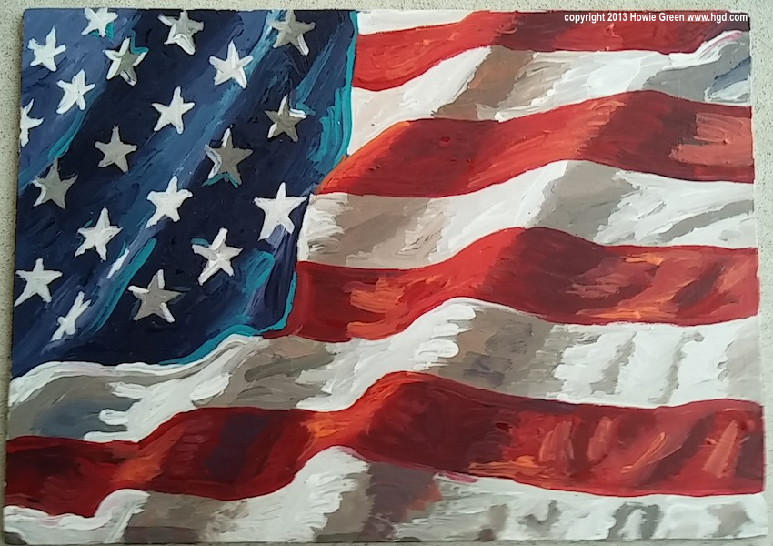 850x600 American Flag Painting From My Daily Painting Series - Us Flag Painting