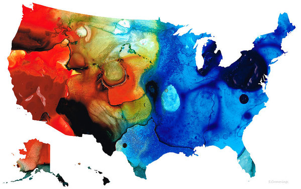 599x377 United States Of America Map 4 - Us Map Painting