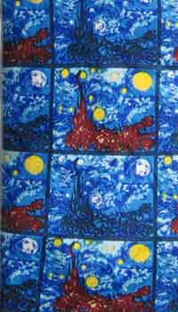 200x350 Starry Night Necktie Art Painting In Silk By Van Gogh - Usa Painting