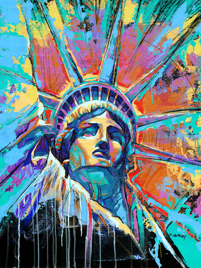 675x900 Statue Of Liberty New York Art Usa Painting By Damon Gray - Usa Painting