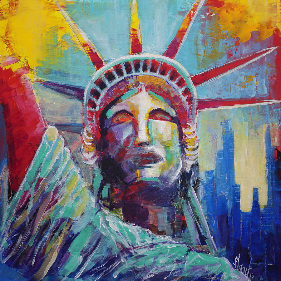 900x900 Statue Of Liberty Usa Wall Art New York City Lady Liberty Painting - Usa Painting