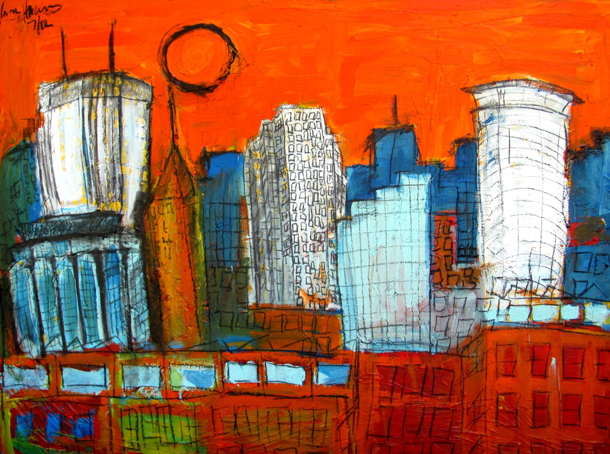 1200x894 Capturing The Personality Of A Place Colourful Cityscapes By Karl - Usa Painting