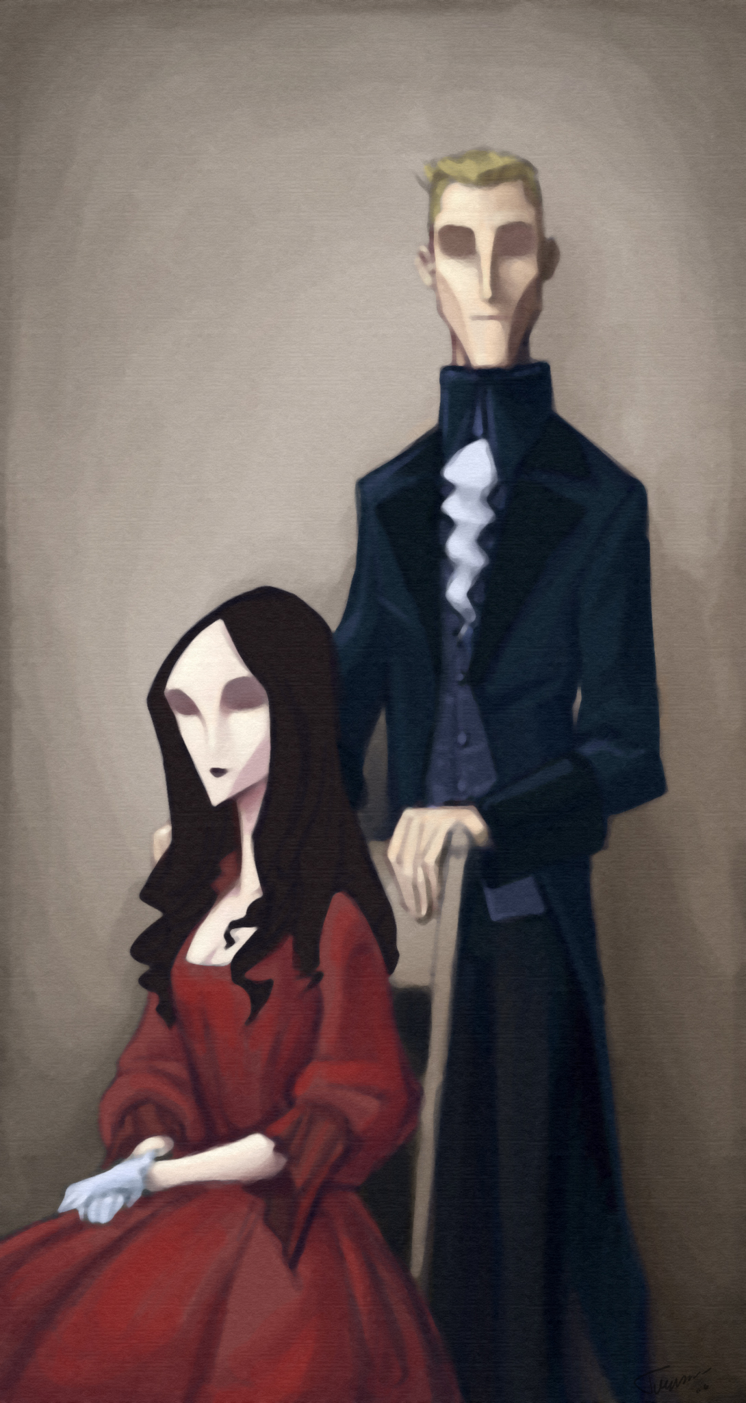 1090x2048 Usher Family Painting By Denxvii On Newgrounds - Usher Painting