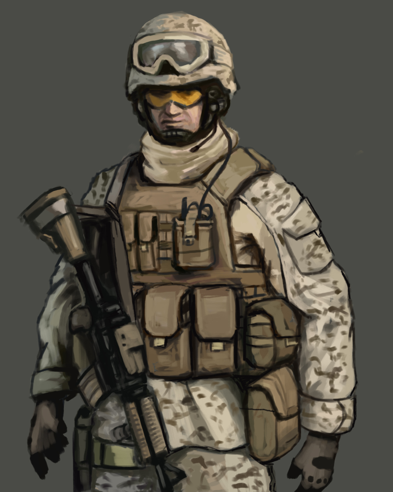 800x1000 Usmc Soldier Speed Painting By Fonteart - Usmc Painting