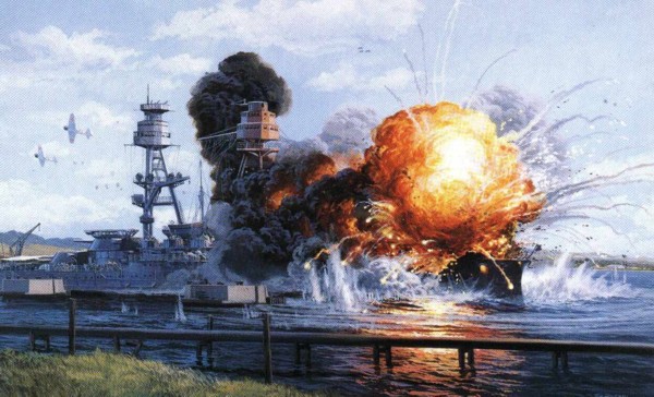 600x364 Uss Arizona Explosian Painting By 121199 - Uss Arizona Painting