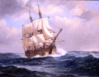 200x157 Licensing Of Robin Brooks Marine Paintings - Uss Chesapeake Painting