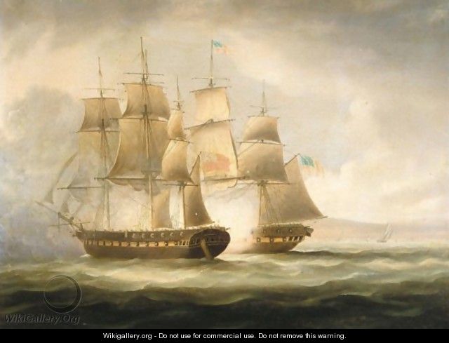 640x489 Action Between The H.m.s. Shannon And The U.s.s. Chesapeake - Uss Chesapeake Painting