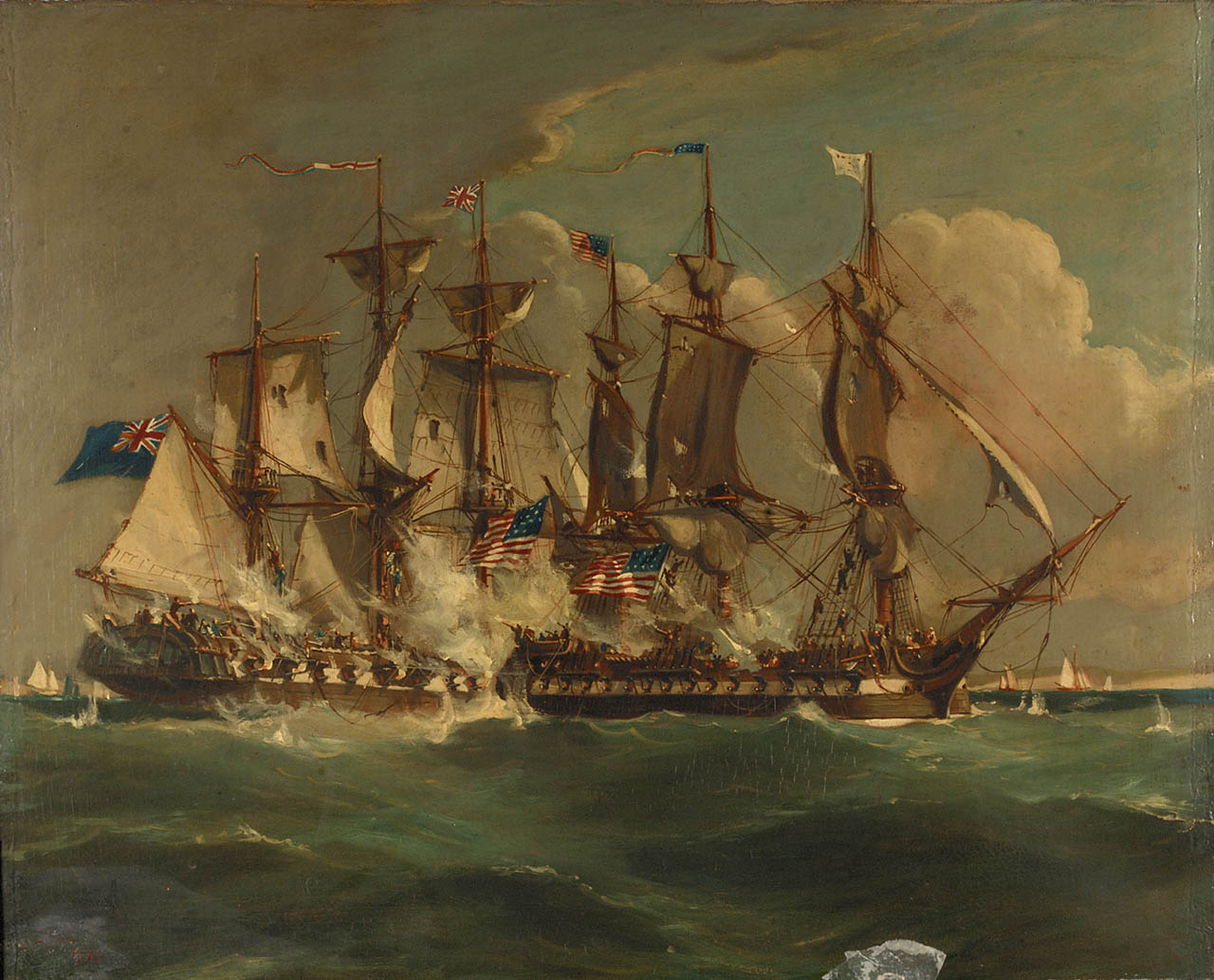 1280x1033 Action Between Hms - Uss Chesapeake Painting