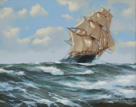 268x210 For Sale Original Marine Oil Paintings Amp Watercolours - Uss Chesapeake Painting