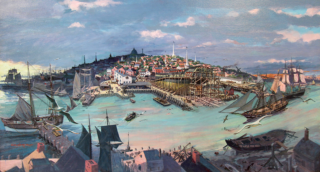 1024x550 Uss Constitution Through Artists' Eyes Part I - Uss Constitution Painting