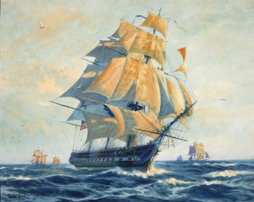 1024x814 Uss Constitution Through Artists' Eyes Part Ii - Uss Constitution Painting