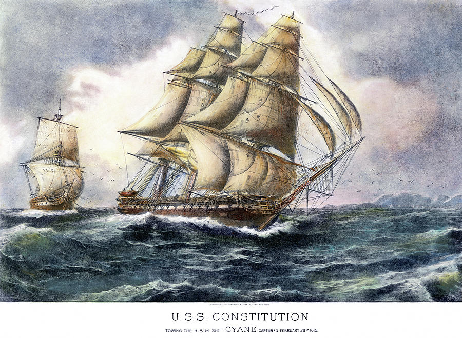 900x659 Uss Constitution, 1815 Painting By Granger - Uss Constitution Painting