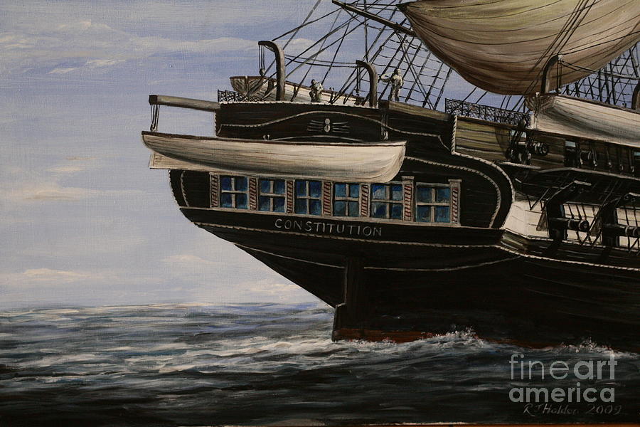 900x600 Uss Constitution 1865 Painting By Richard John Holden Ra - Uss Constitution Painting