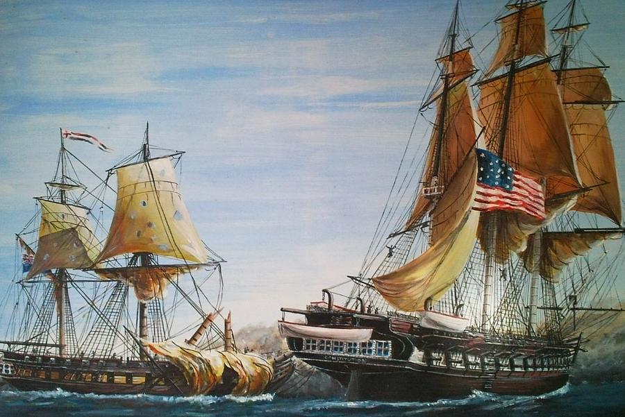 900x601 Uss Constitution And Hms Guerriere 1812 Painting By Richard John - Uss Constitution Painting