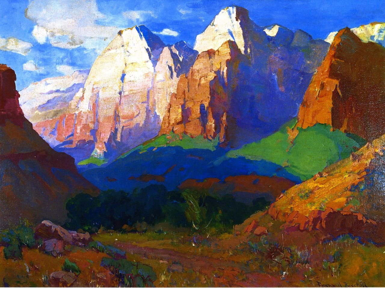 1280x958 Pinnacle Rock Utah 1 Painting Franz Bischoff Oil Paintings - Utah Painting