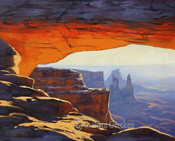 570x459 Sunrise Canyonlands Large Oil Painting Landscape Painting Desert - Utah Painting
