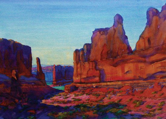 550x396 How To Paint The Look And Feel Of Spring Wall Street, Watercolor - Utah Painting