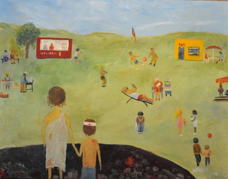 770x605 Saatchi Art Utopia Painting By Asher Topel - Utopia Painting