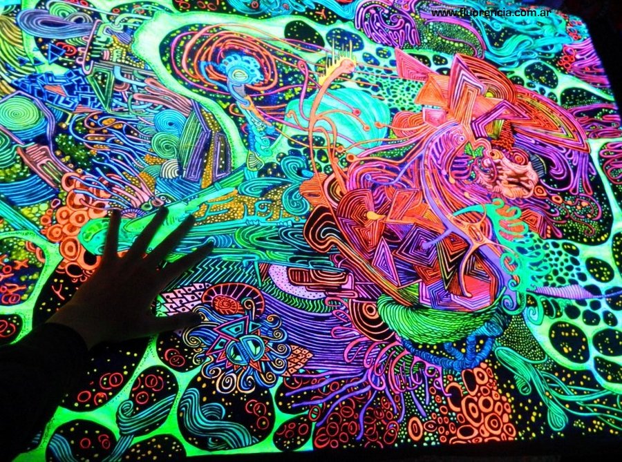 900x669 Psychedelic Uv Drawing By Fluorencia - Uv Painting