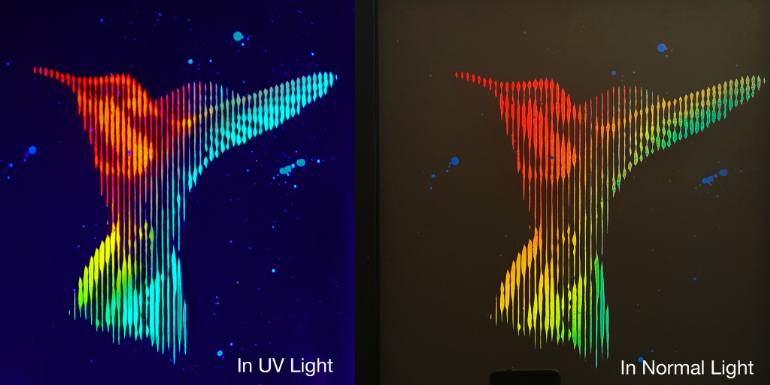 770x385 Saatchi Art Original Ghost Of A Hummingbird At Night Uv - Uv Painting